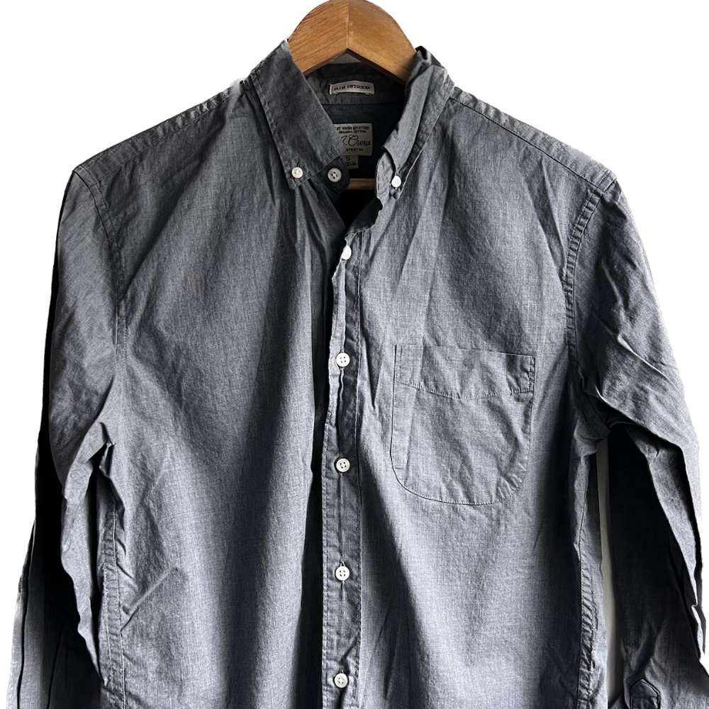 J. Crew Mens Small Grey Slim Untucked Button Down Shirt